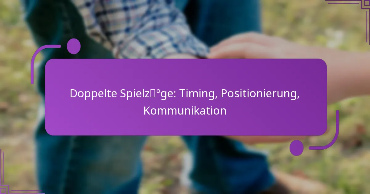 Doppelte Spielzüge: Timing, Positionierung, Kommunikation