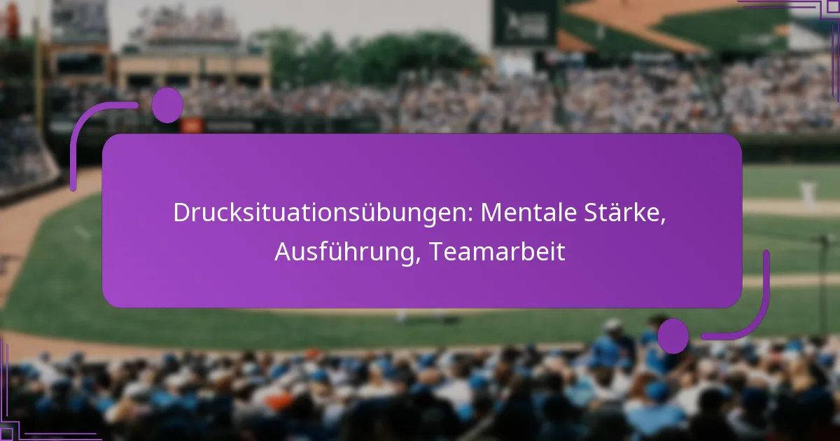 Drucksituationsübungen: Mentale Stärke, Ausführung, Teamarbeit