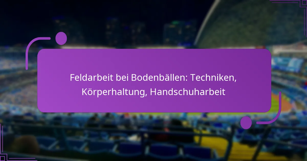 Feldarbeit bei Bodenbällen: Techniken, Körperhaltung, Handschuharbeit
