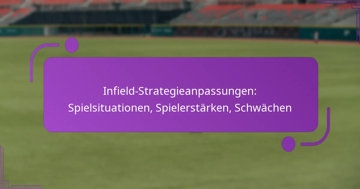 Infield-Strategieanpassungen: Spielsituationen, Spielerstärken, Schwächen