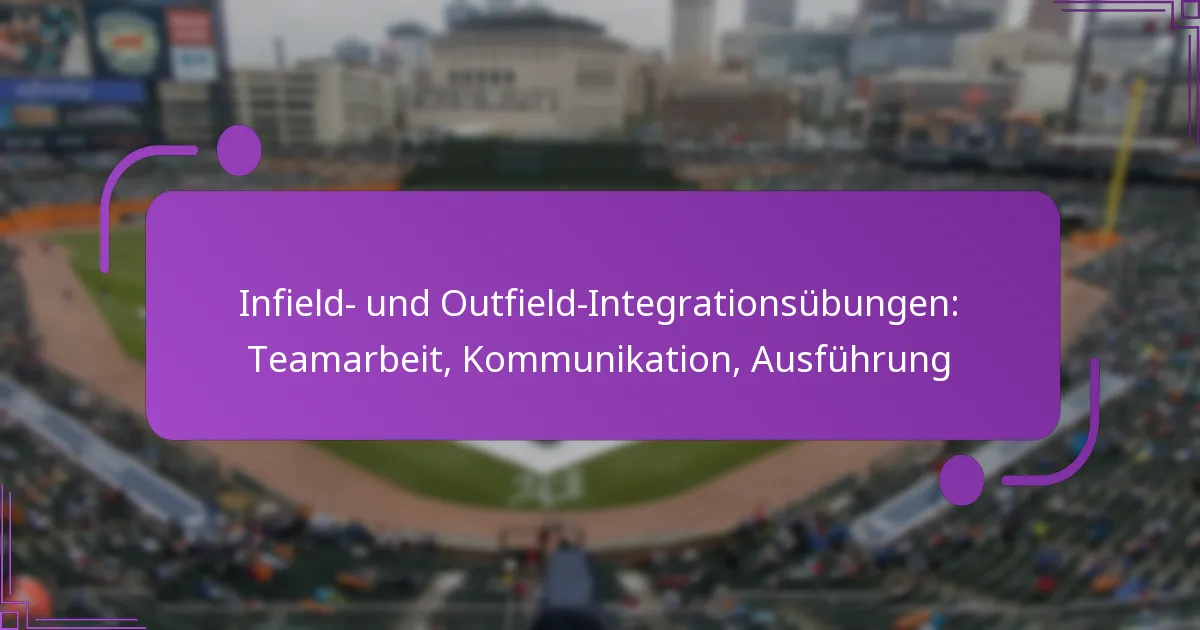 Infield- und Outfield-Integrationsübungen: Teamarbeit, Kommunikation, Ausführung