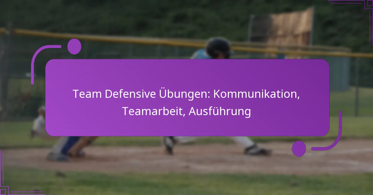 Team Defensive Übungen: Kommunikation, Teamarbeit, Ausführung