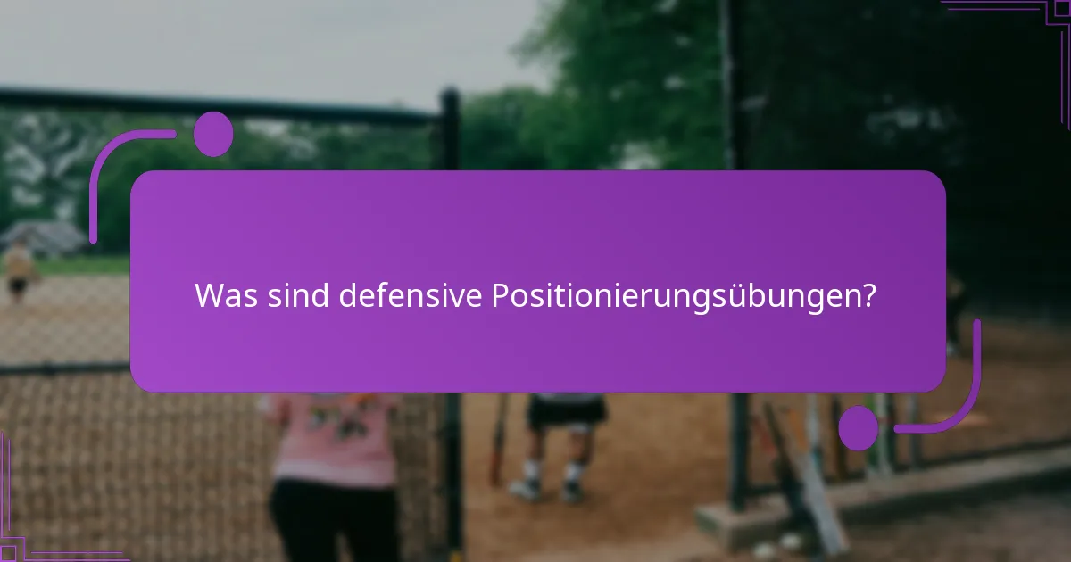 Wie richtet man Spieler während defensiver Übungen aus?