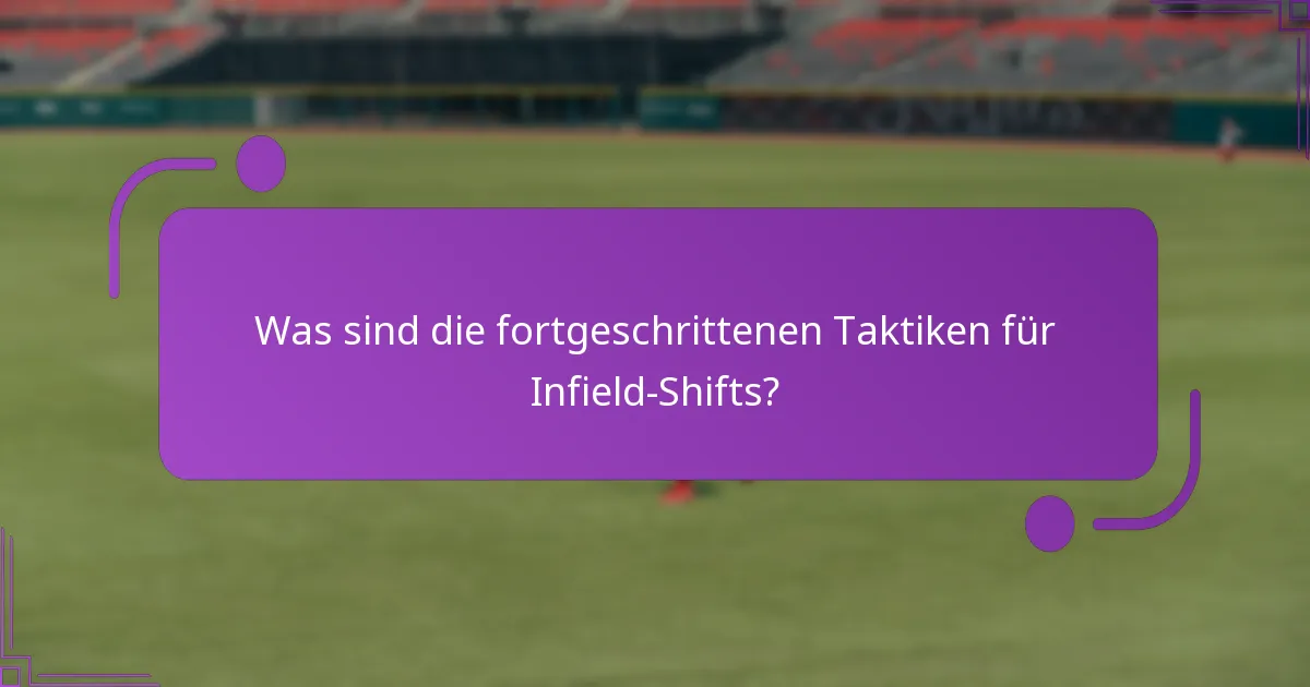 Wie positioniert man Spieler während Infield-Shifts?