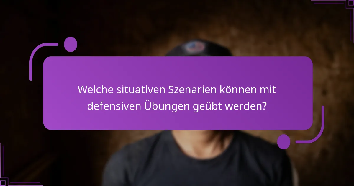 Wie führt man defensive Strategieübungen effektiv aus?